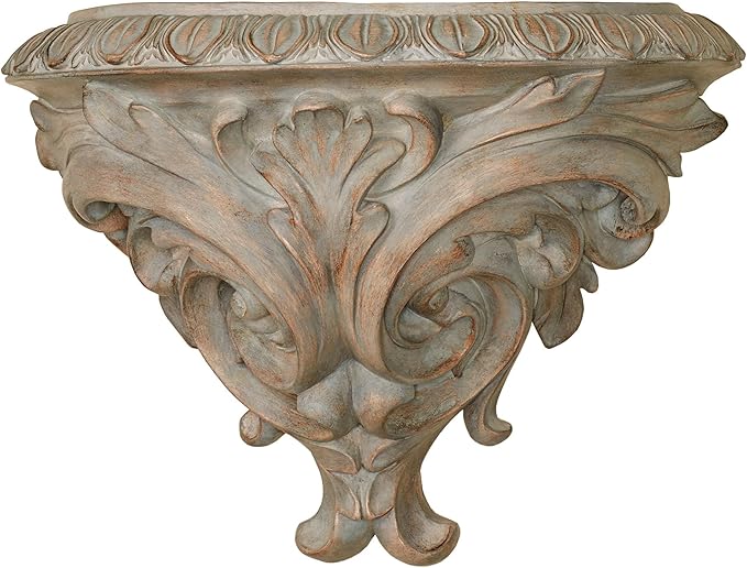 Touch of Class Clareville Gray Acanthus Leaf Wall Shelf