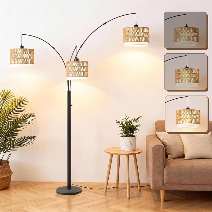 Floor Lamp with Shelves, Flower Floor Lamp for Living Room, Flower Standing Lamp with 3 Bulbs, Unique Corner Lamp with 3 Color Temperature, Foot Switch, Floral Tall Lamp for Bedroom Kids Home