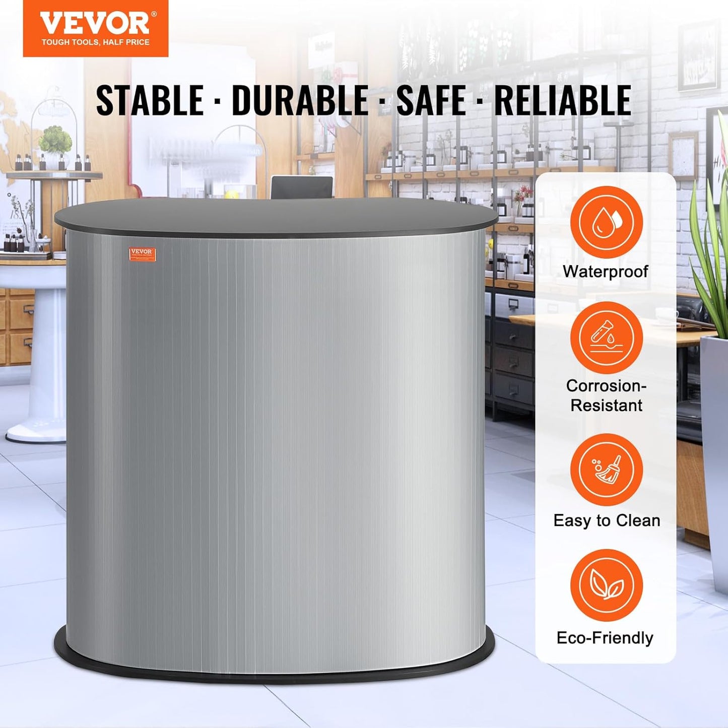 VEVOR Portable Tradeshow Podium Table - Foldable Exhibition Counter Stand | 35.43" x 19.29" x 37.01" with Carrying Bag