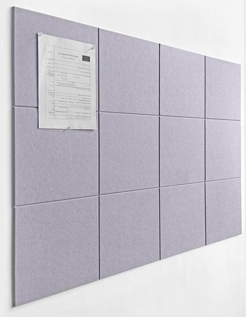 Felt Wall Tiles - Aesthetic Felt Bulletin Board for Home, Office & Classroom | Large 12-Pack in Purple