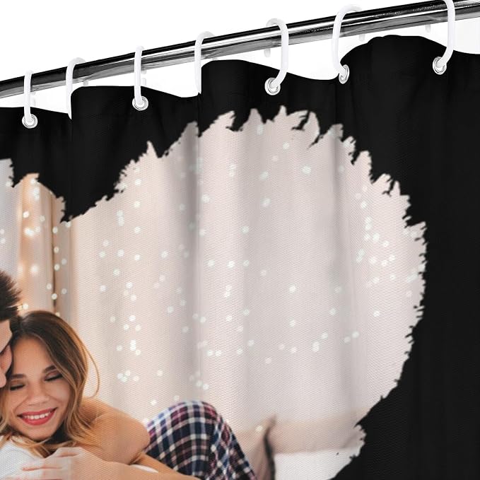 Personalized Shower Curtain Set Custom Photo Shower Curtains Modern Minimalist Home Bathroom Curtain Decor with 12 Hooks 72 Inch Wide * 72 Inch High