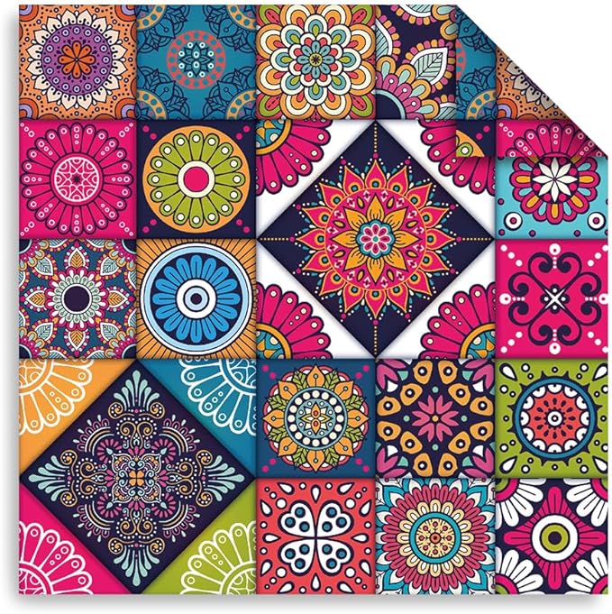 Origami Paper Kit 100 Sheets 70GSM 6 Inch Square Double Sided Color 100 Vivid Solid Colors for Hand Crafts Origami Paper Arts Creativity. Bohemian Blossom