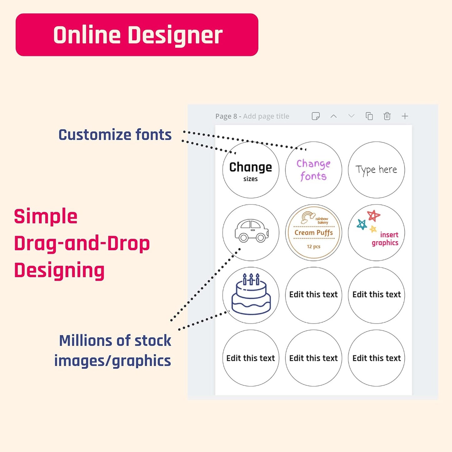 Skiennix Large White Labels Stickers - 30 Sheets (4" x 5") | Laser & Inkjet Printable