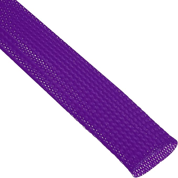 uxcell Expandable Sleeving, 1-inch 50ft Cable Sleeve, Purple