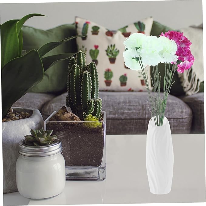 4pcs Geometric Plastic Desktop Vases Lightweight Unbreakable Flower Bud Containers for Tabletop Centerpiece Home Decor