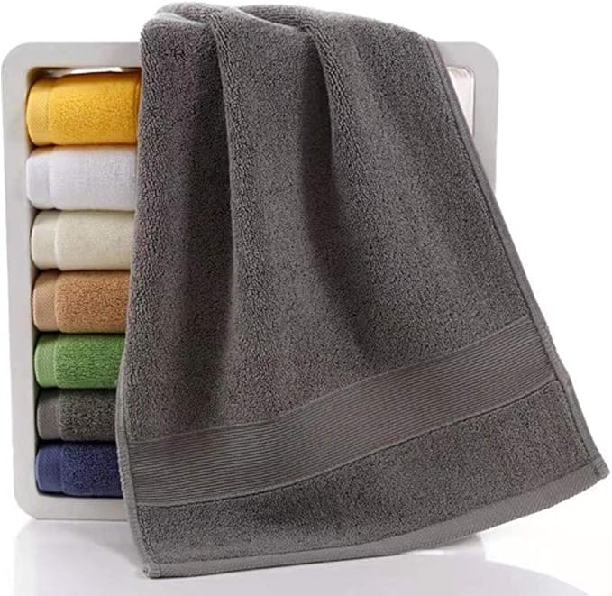 PUPOPIK 2 Pack Hand Towels for Bathroom (14 x 30 Inch)-100% Cotton Hand Towel, Highly Absorbent and Quick Dry Face Washcloth, Home Soft Premium Towel for Hotel, Bath, Kitchen and Spa(Gray)