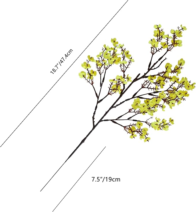 Mandy's Yellow Artificial Baby’s Breath European Flowers 6 Bundles Silk Gypsophila with Bendable Stems for Fall Thanksgiving & Christmas Centerpiece Wedding Decor and Table Arrangements