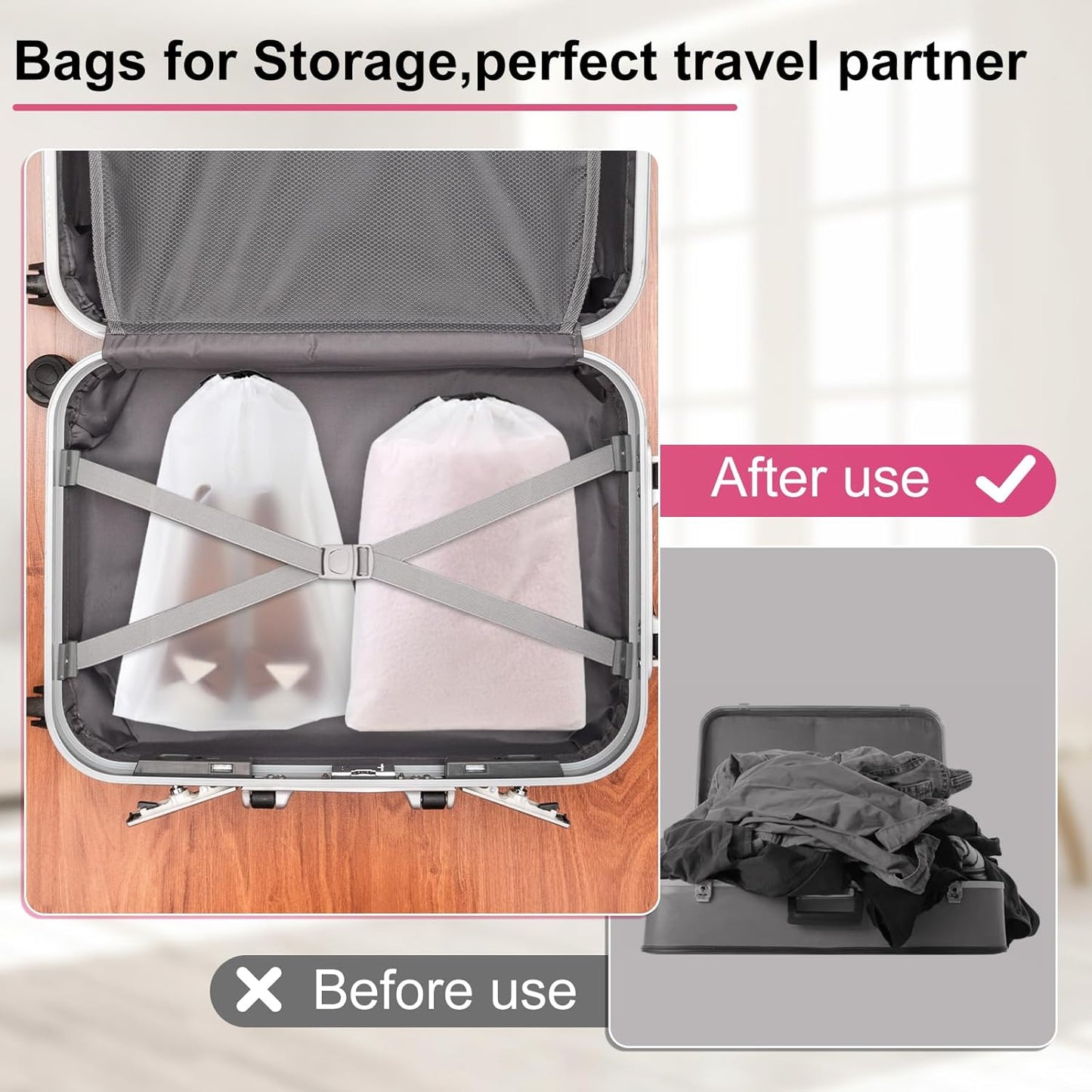 Vivinin Shoe Bags - 18 Pack, 11.8in x 15.7in Storage for Travel Essentials | Ideal for Men & Women