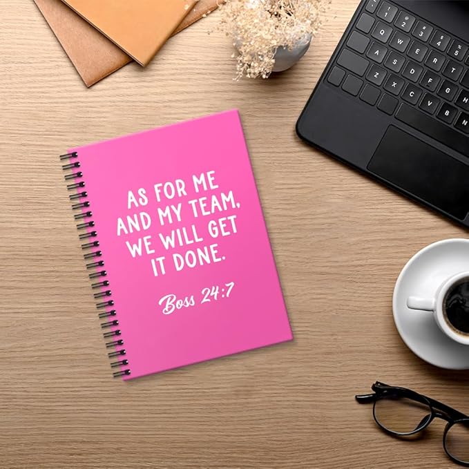 Msticey As For Me And My Team We Will Get It Done 160 Blank Pages Rose Red Hardcover Spiral Notebook, Appreciation Gifts for Women Manager Supervisor Leader Coworker Colleague, Funny Boss Day Gifts