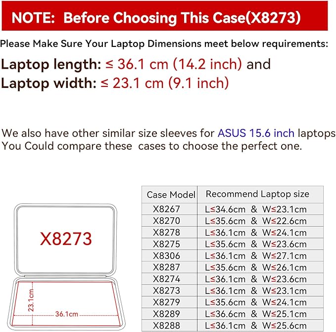 Smatree 15.6 inch Hard EVA Sleeve Compatible for ASUS Chromebook CX15 CX1505, for Vivobook Pro 15 N6506/M6500, for ExpertBook P1 P1503, for Vivobook 15 F512/S15/S15 OLED/Go 15 OLED Case (X8273)