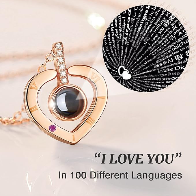 for Mom Preserved Real Rose with I Love You Necklace in 100 Language Gift for Her, Mom Girlfriend Women,Wife, Eternal Real Rose Flower for Birthday Anniversaries