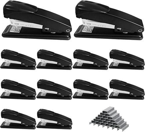 Metal Desktop Stapler Set by [Brand Name] - Heavy Duty 25 Sheet Capacity | 6000 Staples Included (Black)