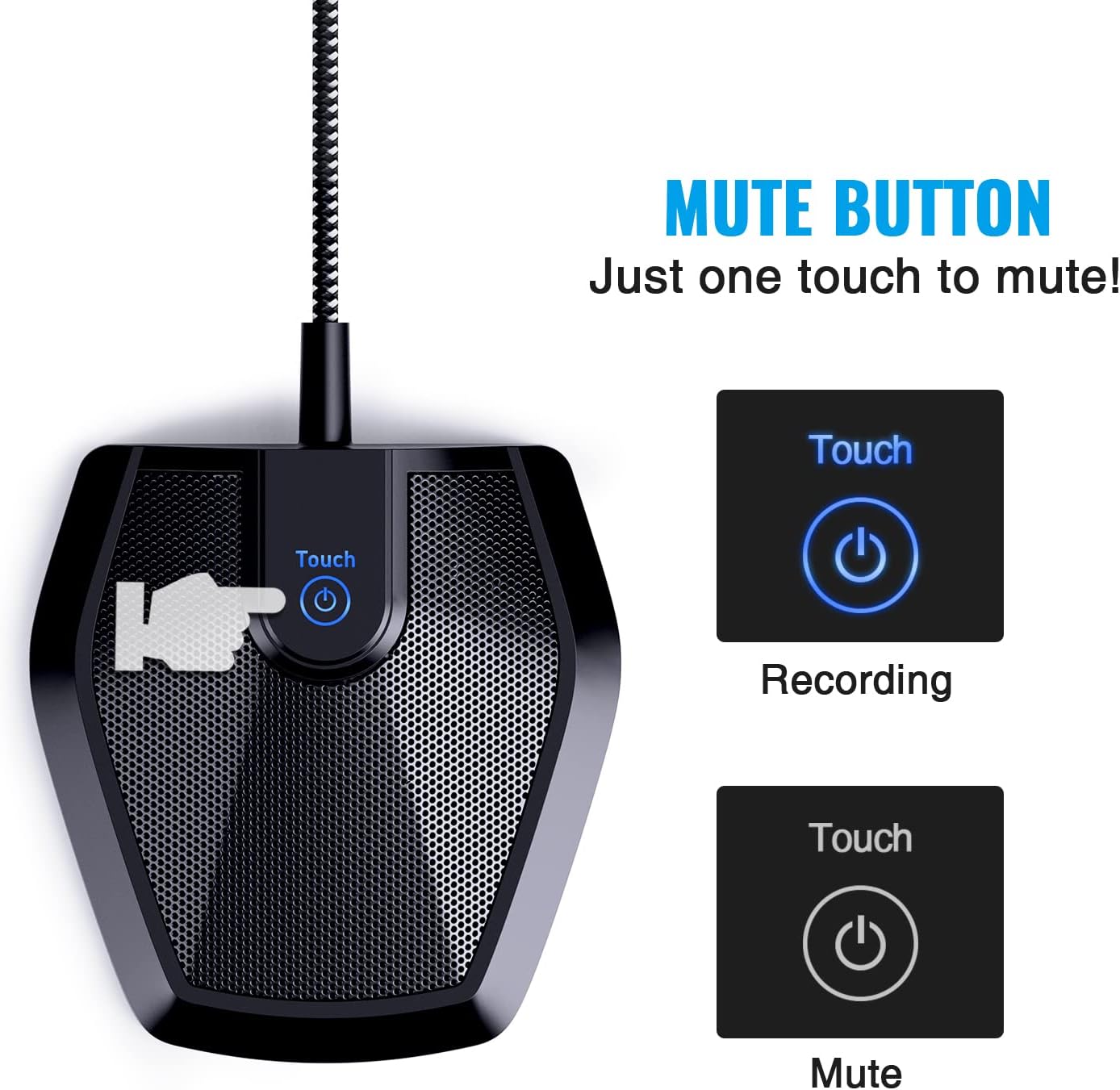 TONOR USB Conference Microphone - Omnidirectional Condenser Mic for Video Calls & Recording | Compatible with Mac & Windows