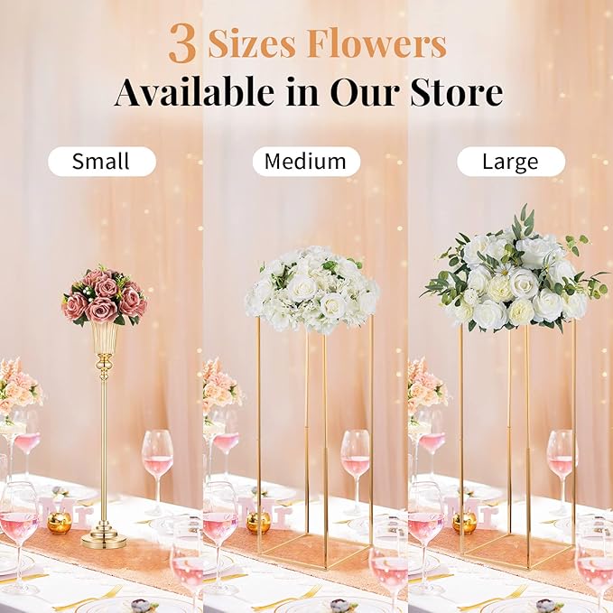 NUPTIO Artificial Flower Centrepieces for Tables - 6 Pcs Dusty Rose Fake Flowers Roses Balls 9.5in Diameter - Silk Faux Rose Arrangement for Wedding Party Centerpiece Table Decorations