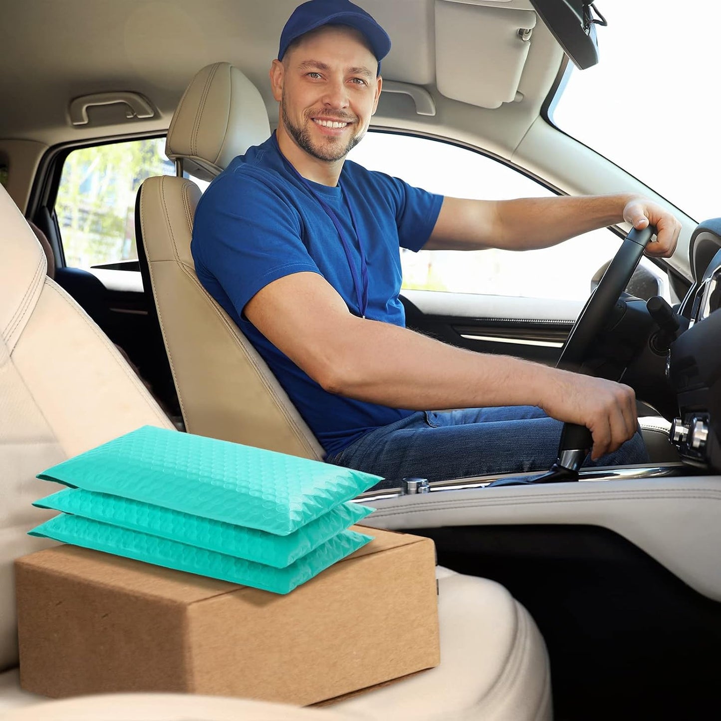 UCGOU Bubble Mailers - Waterproof Teal Poly Padded Envelopes | 6x10 Inch, 100 Pack for Small Business Shipping