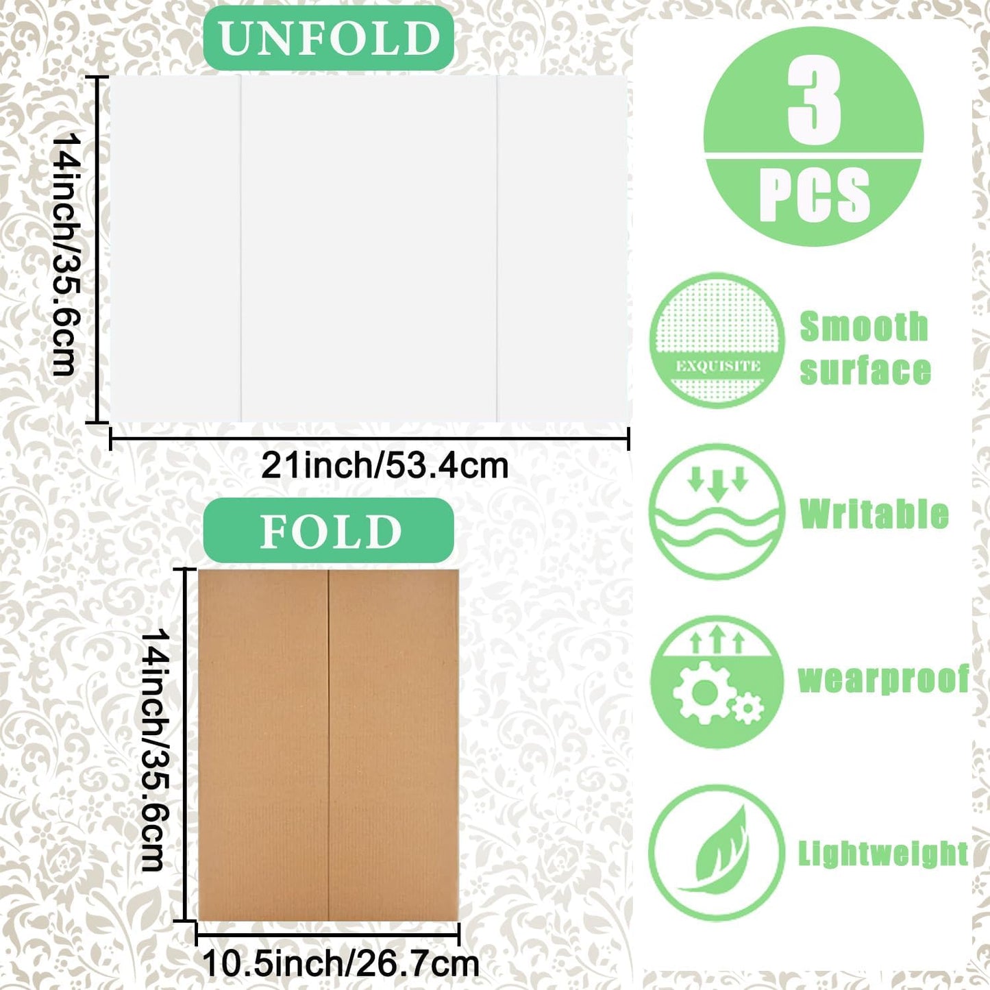Trifold Display Boards - Colorful Self-Adhesive Sheets | 24 x 16 Inch Presentation Boards for Science Fairs