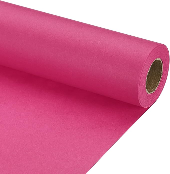 PATIKIL Wrapping Paper, 15" x 500"(42') 70 GSM Craft Paper Roll Kraft Packing Paper for Poster Bulletin Board, Gift Wrapping, Dark Pink