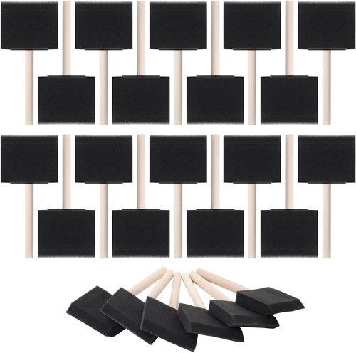Bates Foam Paint Brushes - 3-Inch, 24 Pack for Effortless Painting, Staining & Mod Podge Projects