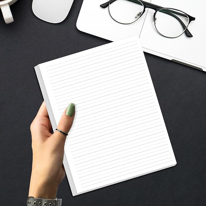 (2-Pack) Unpunched Line Paper - 200 Sheets/400 Pages Loose Leaf Paper Line Refills, Letter Size, 100gsm, White, 8.5" x 11"