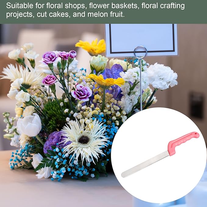 YOKIVE 1 Pcs Floral Foam Cutters, Iron Flowers Mud Bricks Handle Steel Cutters for Cut Flowers Blocks Cakes Fruit Florist (Rose Red, 14.2 Inch)