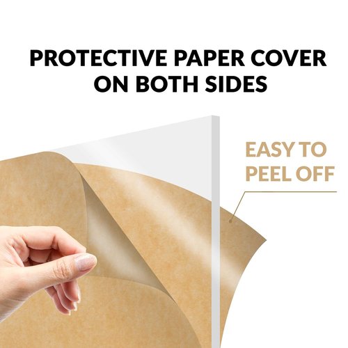 SimbaLux Clear Acrylic Sheet - 12” x 12” Square Panel | 1/2” Thick Plexiglass for DIY Projects
