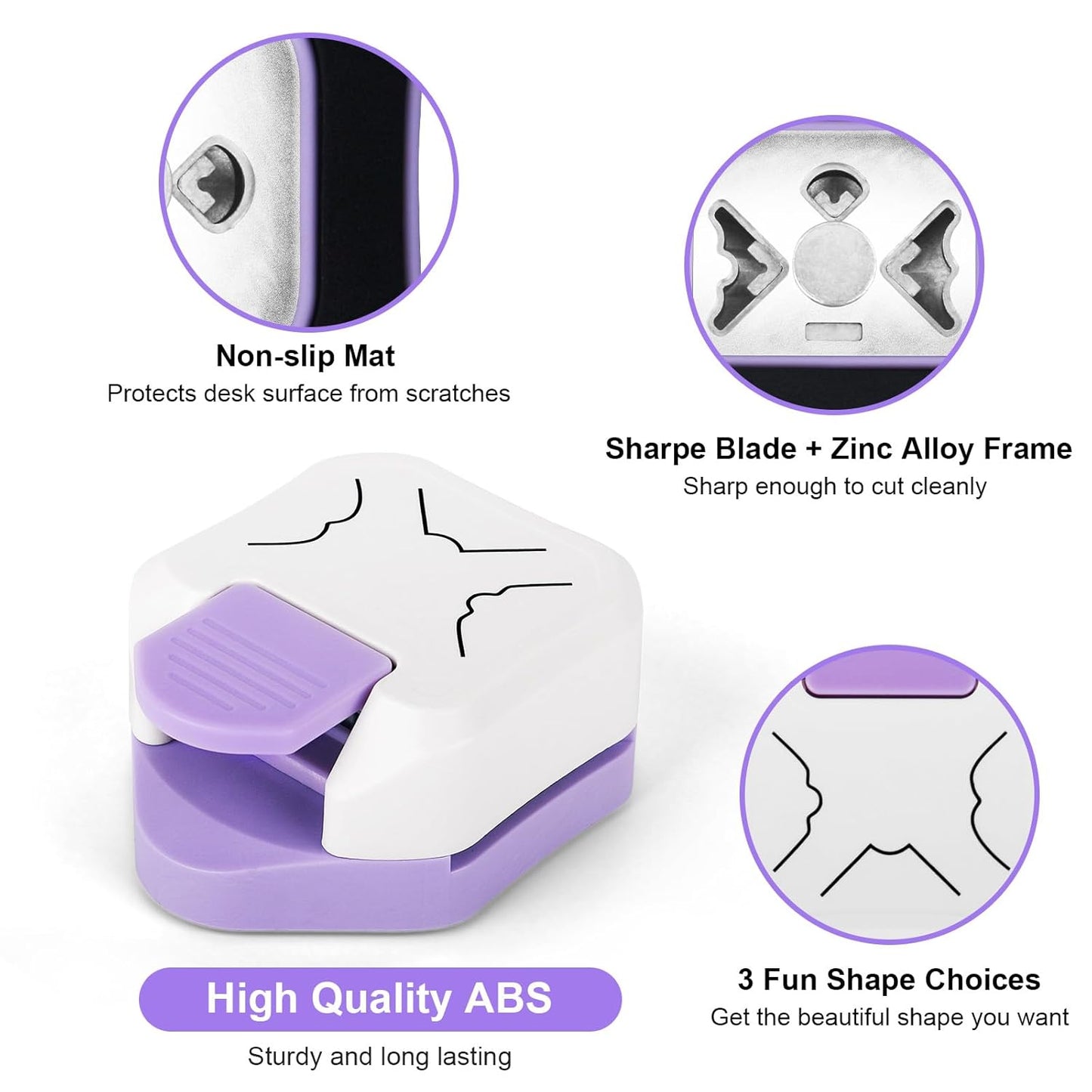 Skiennix Paper Corner Cutter - 3-in-1 Corner Punch for Cardstock, DIY Crafts & Scrapbooking