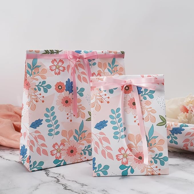 BIOBROWN Kraft Floral Wrapping Paper Roll - 17 Inches X 33 Feet (47 sq. ft. ttl.) Pink Pastel Daisy Design Flower Gift Wrap for Wedding, Bridal Shower, Birthday