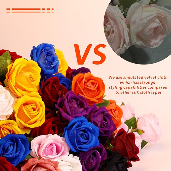 12 Pcs Artificial Rose Flowers, Silk Roses with Long Stems, Realistic Fake Roses for Wedding Centerpiece Party Home and Office DIY Decor, Purple