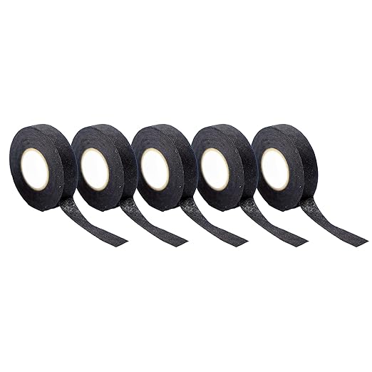 Wire Harness Tape, 3/4-Inch x 49-Foot (5-Pack), High Temp Wiring Loom Harness, Self-Adhesive Felt Cloth Electrical Tape for Automotive Engines, Noise Dampening, and Cable Protection