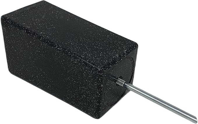 OPTIMUM Square Memorial Cemetery Flower Vase - Plastic (Blacker Granite) with Metal Ground Spike, Grave Marker, Decorations for Gravesite, Headstone Flowers Holder, Garden Lawn & Yard
