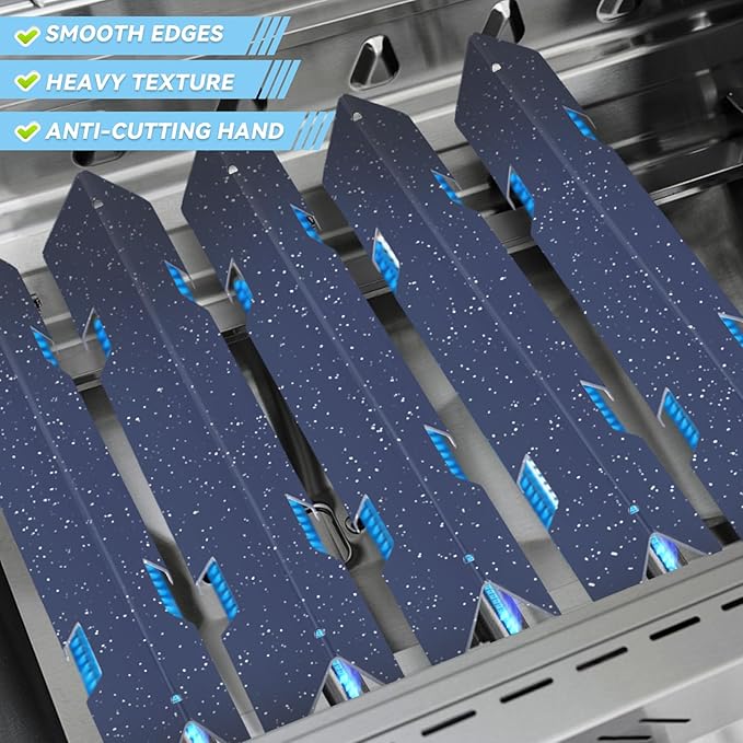 15.3" Flavorizer Bars for Weber Spirit 300 and GS4 Spirit II 300 Series E310 E320 E330 S310 S320 S330 with Front Control Knobs, Porcelain Steel Grill Heat Plates Replacement for 7636, 5 Pack