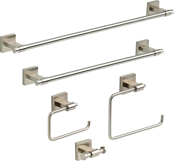 Franklin Brass Maxted (1-Pack) 24" Towel Rack for Bathroom, Satin Nickel Towel Bar for Bathroom Wall Towel Holder Rod Wall Mounted Bathroom Accessories MAX24-SN