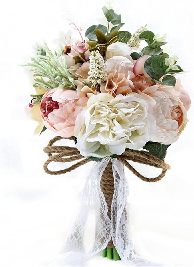 S_SSOY Wedding Romantic Bouquet Bride Bridal Bouquets Bridesmaid Bouquet Artificial Flowers Valentine's Day Party