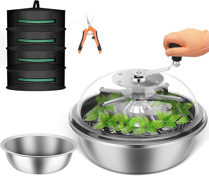 MELONFARM Bud Leaf Bowl Trimmer Twisted Spin Cut for Hydroponic Plant with Sharp Stainless Steel Blades (16 Inch)