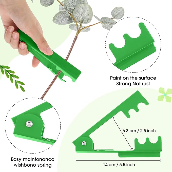 Lasnten 4 Pcs Rose Thorn Stripper Tool Thorn Remover Rose Cleaner Tool to Remove Leafs Thorns for Christmas Wedding Home Flower Shop DIY Florist Gardening Making Floral Arrangement(Green)
