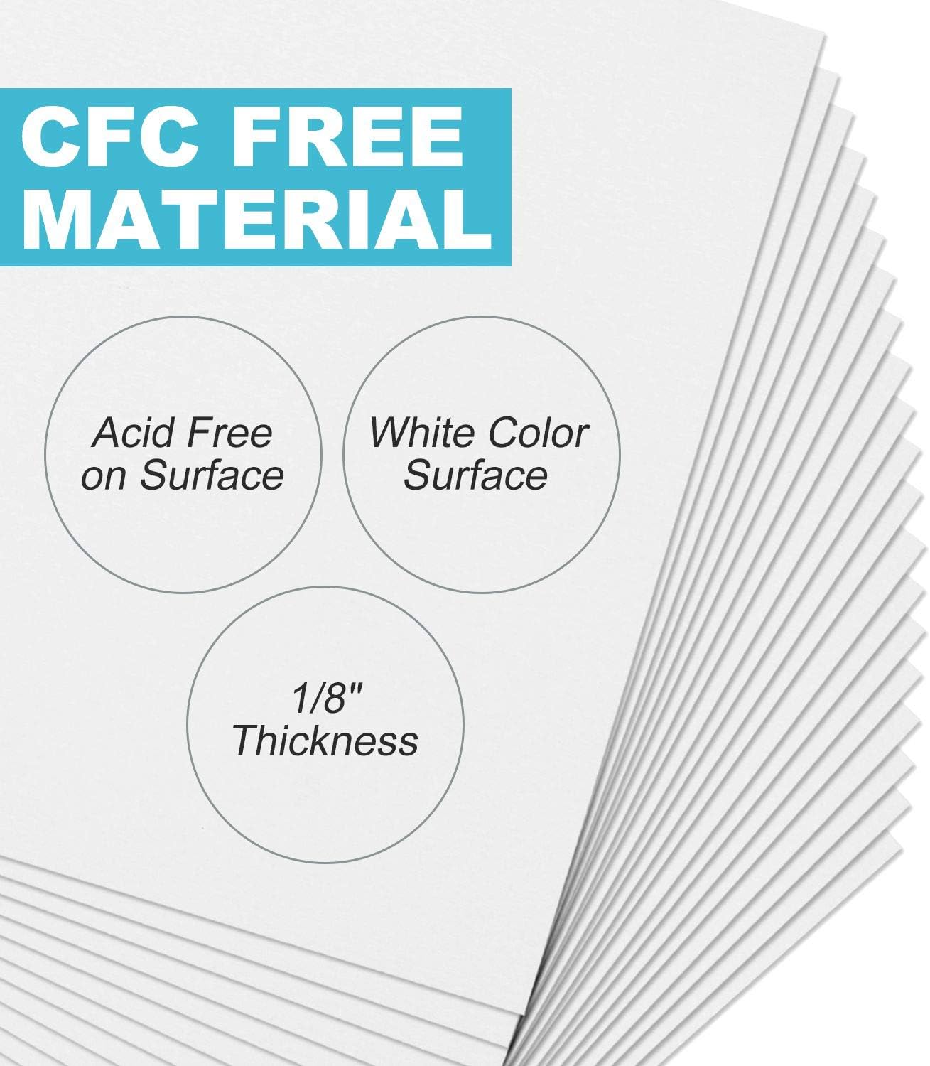 Acrux7 Foam Boards - 20 Pack 11x14 Inch Foam Core Backing for Crafts, School & Art Projects