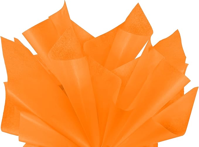 Flexicore Packaging® | Gift Wrap Tissue Paper | Size: 15"x20" | 100 Sheet | Acid Free Bulk Tissue Paper | (Bright Orange)