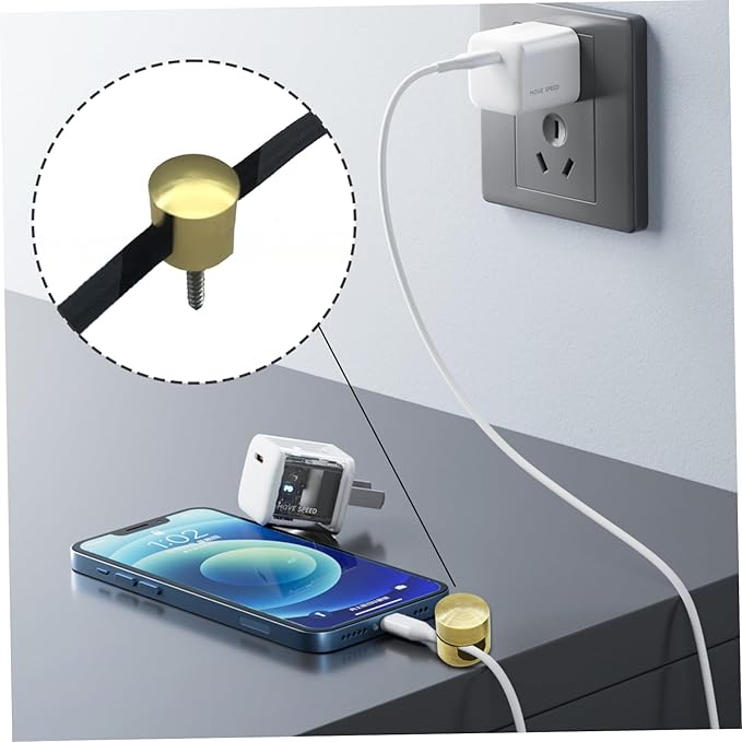 Cable Holder, 6PCS Cable Management Clips, Aluminum Cord Holder, for and Fixing Chandelier Wires, Gold
