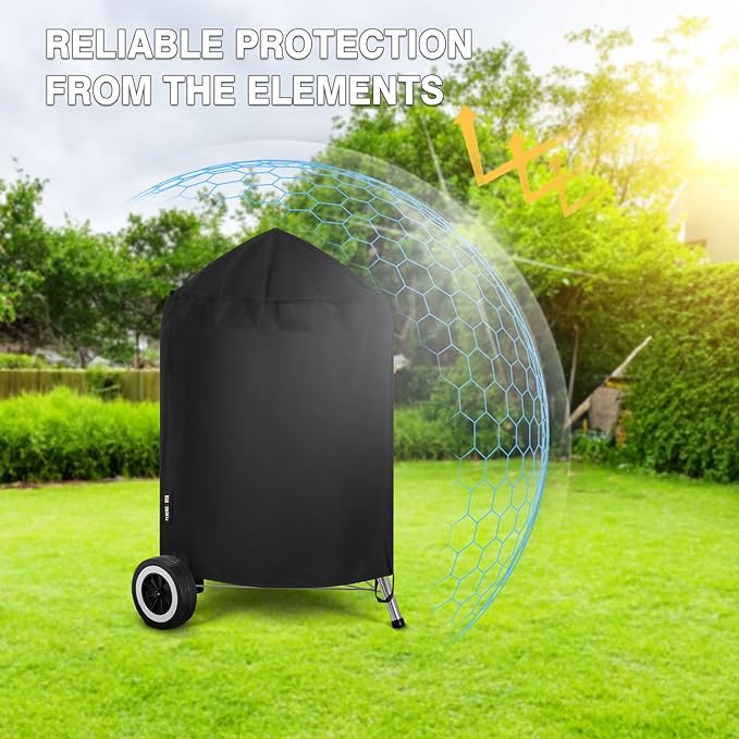 FEVERCOVER Grill Cover for Weber Kettle Charcoal 22 Inch, Heavy Duty Waterproof BBQ Grill Covers Fade Resistant