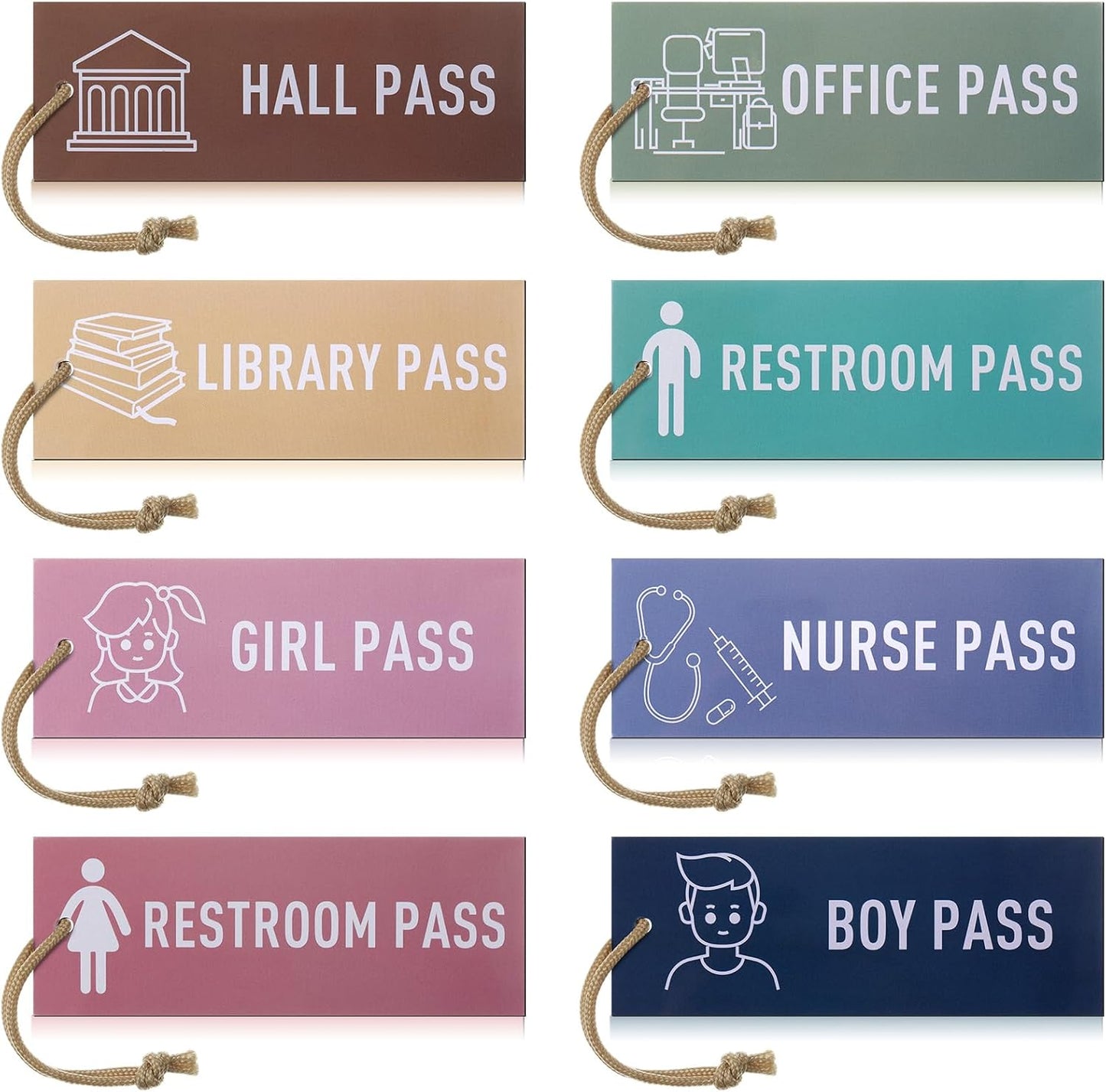 Tellegloww Magnetic Hall Pass Set - 8 Reusable Waterproof Passes for Kids | Classroom Decor