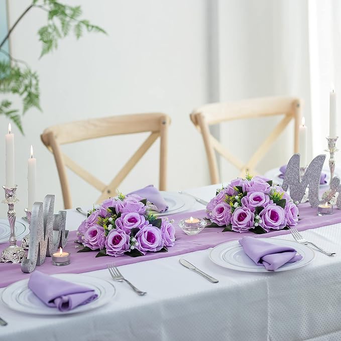 Flower Centerpieces for Wedding Tables: Wedding Table Decorations Lilac Flower Balls Centerpieces for Engagement Cerebration Party Center Pieces 10 Packs