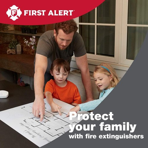 First Alert Fire Extinguisher - UL Rated 10-B:C for Car & Marine Use | Compact White 1-Pack