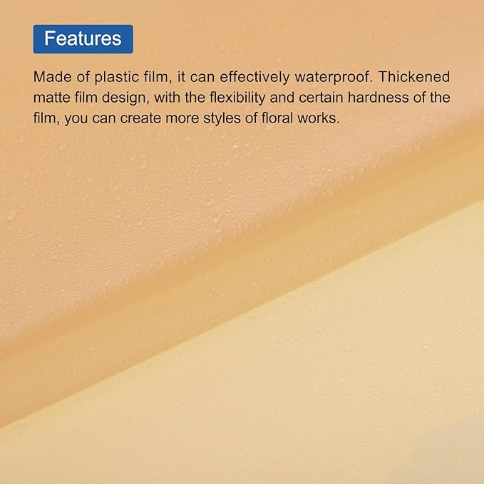 MECCANIXITY Flower Wrapping Fog Paper 22.8x22.8 Inch Waterproof Matte Floral Wrapping Paper for DIY Crafts, Gift/Gift Box Packaging Champagne 20 Pcs