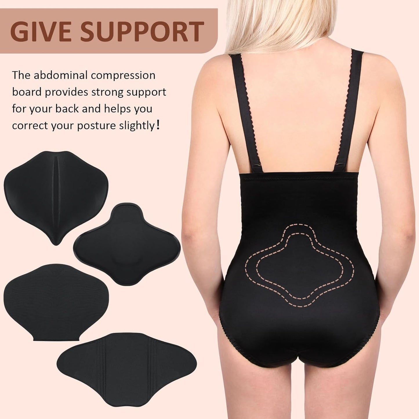 TrelaCo Lipo Foam Board Set - 6 Pcs BBL Lumbar Molder & Compression Ab Board | Black & White
