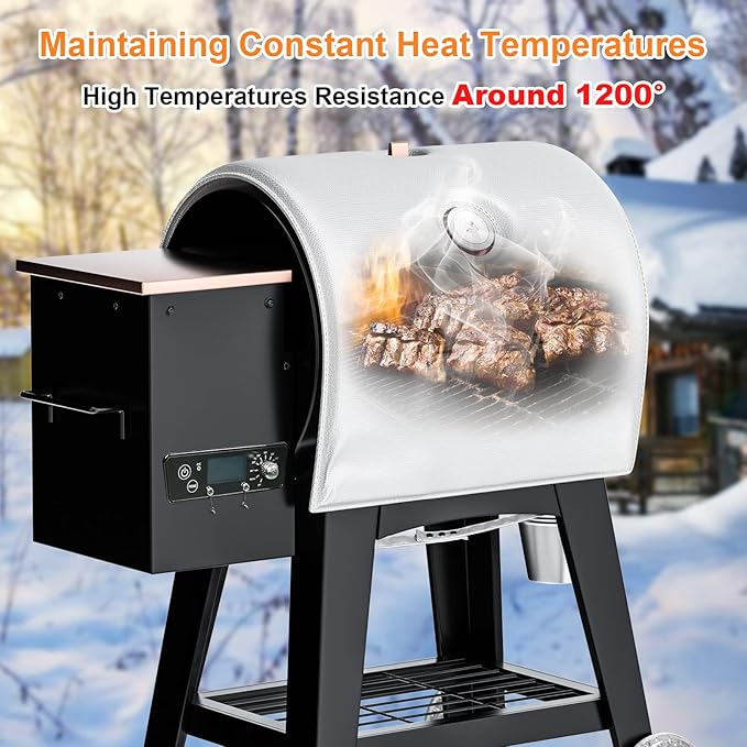 Utheer Thermal Insulated Blanket for Pit Boss Lexington 540 Wood Pellet Grill fits Pit Boss Lexington/Sportsman/Navigator 540/500/550 Grill Smoker Insulation Blanket Accessories PB500NX PB500SP PB550G