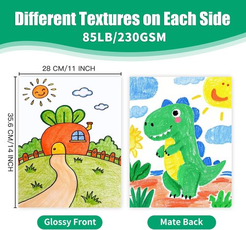 Bristol Board | 24 Sheets Heavyweight White Poster Paper - 11x14 Inches for Arts & Crafts