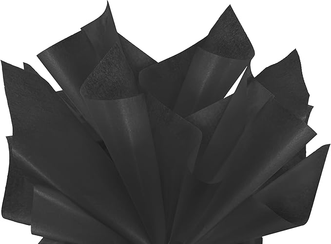 Flexicore Packaging® | Gift Wrap Tissue Paper | Size: 15"x20" | 100 Sheet | Acid Free Bulk Tissue Paper | (Black)