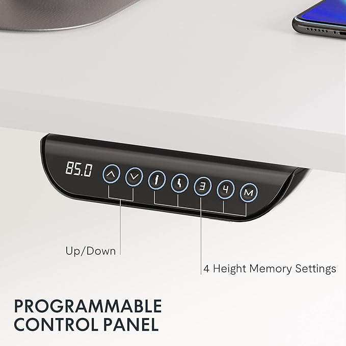 FLEXISPOT E6 MAX Dual Motor 3 Stages Standing Desk 60x24 Inch Whole-Piece Board Electric Height Adjustable Stand Up Desk 150KG Load Capacity(White Frame + White Desktop)