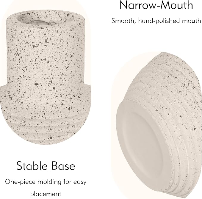 Oakrain Large Flower Vase with Groove Texture, 13" Tall Floor Vase, Narrow-Mouth Handcrafted Decorative Centerpiece for Modern Home Decor