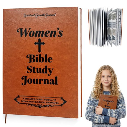 66-Page Bible Study Guide - Visual Summary Book for Daily Devotionals | PU Leather Companion for Women